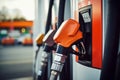 Gas station fuel pump handle energy car gasoline oil petrol gas diesel station Royalty Free Stock Photo