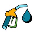 Gas station gun icon, icon cartoon