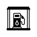 Black solid icon for Gas Station, diesel and fuel