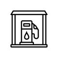 Black line icon for Gas Station, refueling and petrol Royalty Free Stock Photo