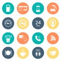 16 gas station icons. Fuel glyph icons. Flat color. Vector Royalty Free Stock Photo