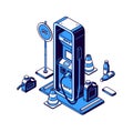 Gas station isometric icon refueling petrol diesel