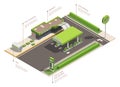 Gas Station Isometric Infographics