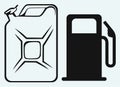 Gas station and jerrycan Royalty Free Stock Photo