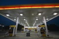 Gas Station with lights on Royalty Free Stock Photo