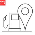 Gas station location line icon