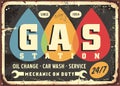 Gas station old retro sign design Royalty Free Stock Photo