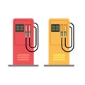 Gas station pump with gasoline petrol flat vector illustration Royalty Free Stock Photo