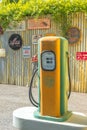 Gas station pumps. Vintage Fuel Dispenser Royalty Free Stock Photo