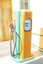 Gas station pumps. Vintage Fuel Dispenser Royalty Free Stock Photo