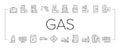 Gas Station Refueling Equipment Icons Set Vector .