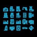 Gas Station Refueling Equipment neon glow icon illustration