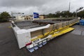 Gas station roof collapse during Hurricane Florence Royalty Free Stock Photo