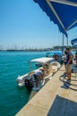 Gas station for ships and boats on the port Royalty Free Stock Photo