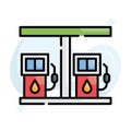 Gas station vector Filled outline icon style illustration. Eps 10 file Royalty Free Stock Photo