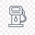 Gas station vector icon isolated on transparent background, line Royalty Free Stock Photo