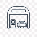 Gas station vector icon isolated on transparent background, line Royalty Free Stock Photo