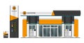 Gas station vector illustration. Royalty Free Stock Photo