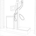 Gas station wire-frame line vector