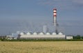 Gas-steam combined cycle power plant Malzenice, Slovakia. The power plant incinerates natural gas Royalty Free Stock Photo