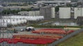 Gas storage area for bottled gas bottles and storage tanks in Belfast, UK Royalty Free Stock Photo