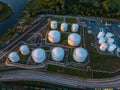 Gas storage terminal in the sea port. Baltic sea, Daugava river.