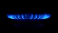 Gas stove as a blue fire Royalty Free Stock Photo