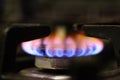 Gas stove burner closeup Royalty Free Stock Photo