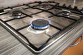 Gas stove close up on the home kitchen Royalty Free Stock Photo