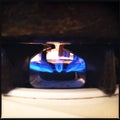 Gas stove flames closeup Royalty Free Stock Photo