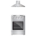 Gas stove and hood. Vector realistic image. Isolated. Royalty Free Stock Photo