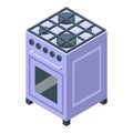 Gas stove icon isometric vector. House engineer