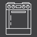 Gas stove line icon, kitchen and appliance Royalty Free Stock Photo