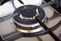 Gas stove top burner with flame Royalty Free Stock Photo