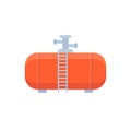 gas tank, industrial cylinder icon, flat vector