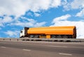 Gas-tank truck goes on highway Royalty Free Stock Photo