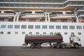 Gas-tank truck staying in Qaboos Port. Royalty Free Stock Photo