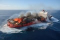 Gas Tanker Crashes In A Ocean Clear Sky