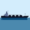 Gas tanker LNG carrier natural gas. Carrier ship. Vector illustration isolated flat design Royalty Free Stock Photo