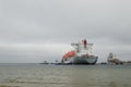 GAS TANKER AND LNG TERMINAL Royalty Free Stock Photo