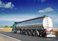 Gas tanker on the road Royalty Free Stock Photo