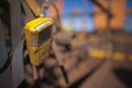 Gas test detector monitoring at the entry point while rope access welder working as a hot work, welding inside the confined space Royalty Free Stock Photo