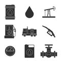 Gas trade vector icon set