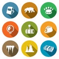 Gas transit Icons Set. Vector Illustration.