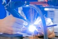 Gas tungsten arc welding - GTAW or tungsten inert gas TIG Royalty Free Stock Photo