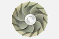 Gas turbine compressor centrifugal type impeller. Royalty Free Stock Photo