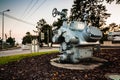 Gas turbine compressor. Gray compressor station for the distribution of natural gas Royalty Free Stock Photo