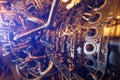 Gas turbine engine of feed gas compressor located inside pressurized enclosure, The gas turbine engine used in offshore Royalty Free Stock Photo