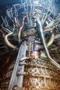 Gas turbine engine of feed gas compressor located inside pressurized enclosure, The gas turbine engine used in offshore Royalty Free Stock Photo