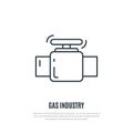 Gas Valve Icon. Gas Industry sign. Line art style.